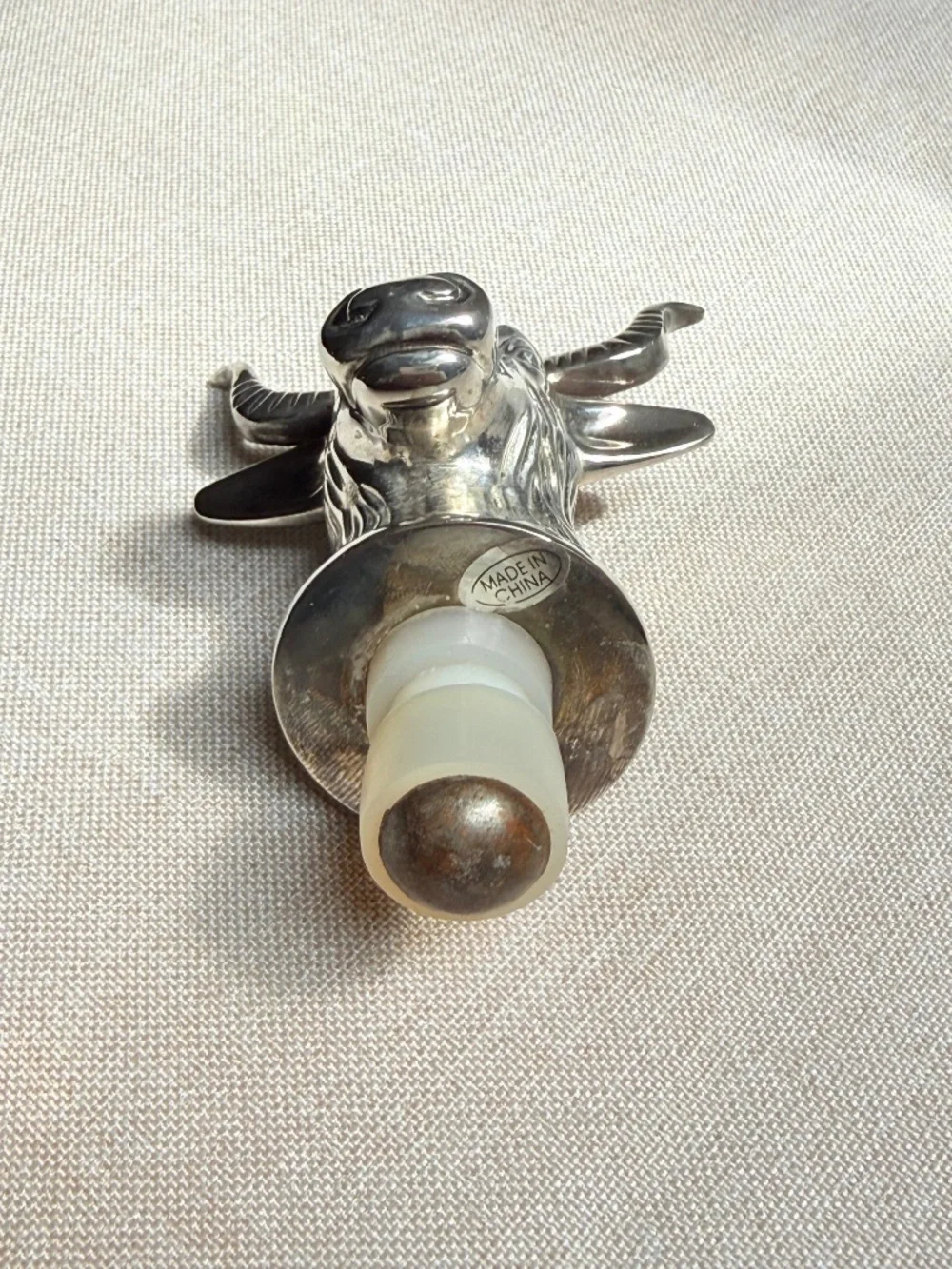 Vintage Neiman Marcus Silverplate Longhorn Bull Head Wine Stopper